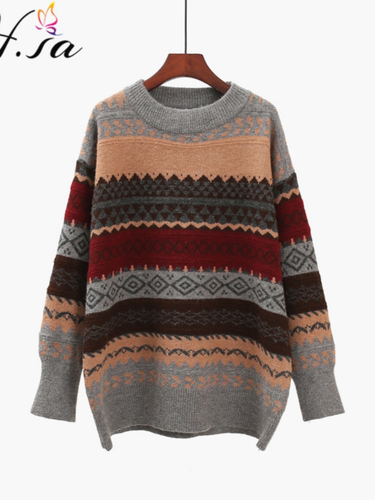 H-SA-2022-Women-Winter-Sweater-Pullover-Knit-Jumpers-Loose-Striped-Pull-Jumpers-Casual-Top-Argyle-5