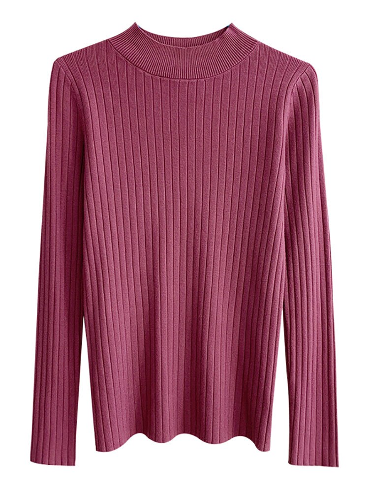 ITOOLIN-Women-Cashmere-Sweater-Slim-Soft-Knitted-Jumpers-Mockneck-Pullovers-Solid-T-Shirts-Semi-Turtleneck-Sweaters-5