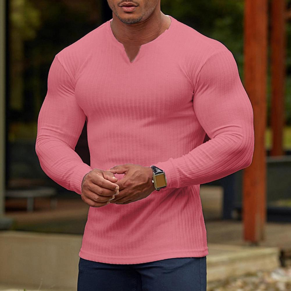 Men-T-shirt-Solid-Color-Ribbed-Long-Sleeve-Men-Base-Shirt-Autumn-Winter-Bottoming-Shirt-Tee-2