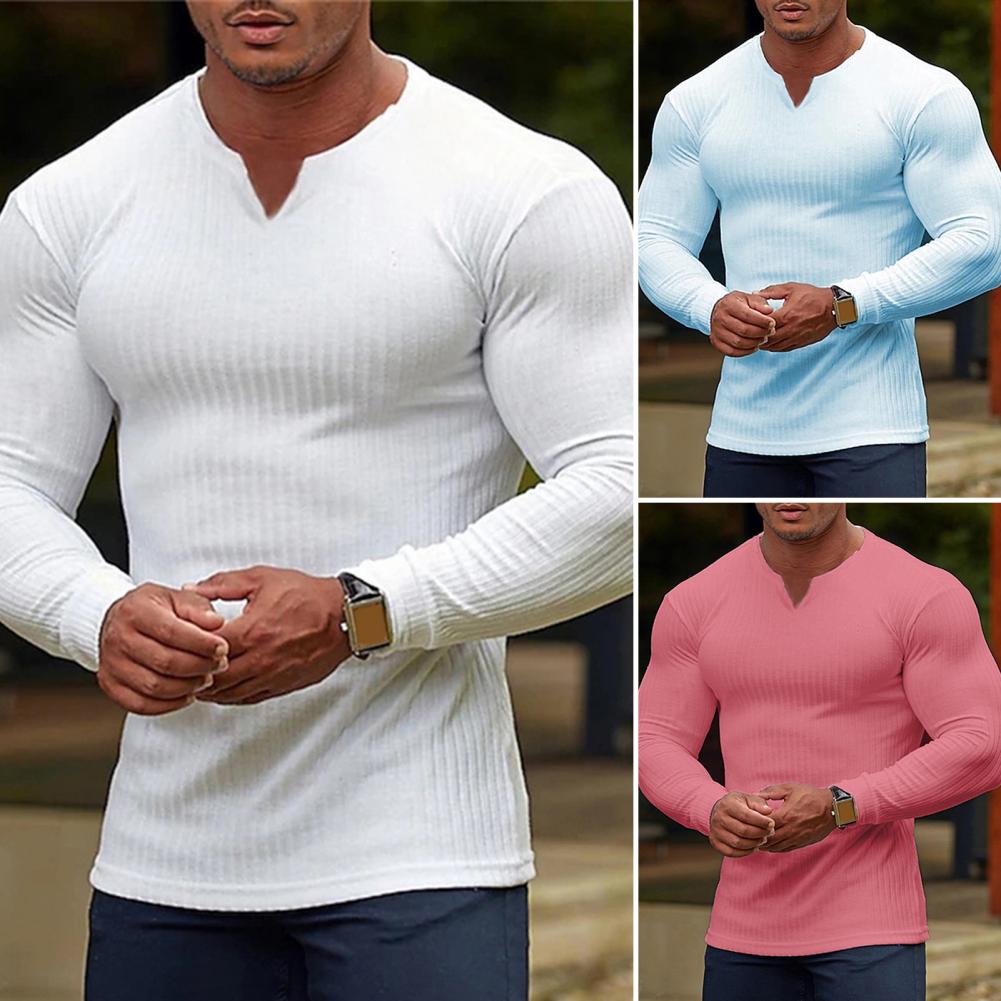 Men-T-shirt-Solid-Color-Ribbed-Long-Sleeve-Men-Base-Shirt-Autumn-Winter-Bottoming-Shirt-Tee-4