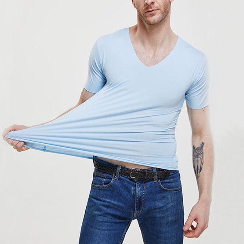 Men-s-Summer-T-Shirt-Short-Sleeve-Cool-Quick-Dry-Breathable-Ice-Silk-Seamless-Tops-Casual-1
